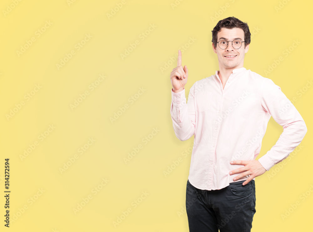 Young man making a number one gesture Young man making a number one gesture