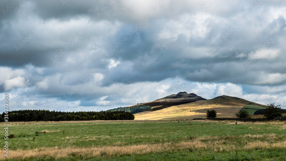landscape with green field and blue sky landscape with green field and blue sky