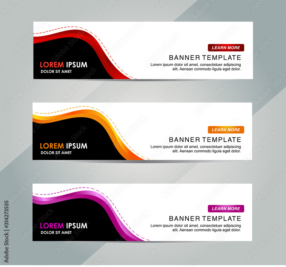 Creative Abstract Web banner design background or header Templates