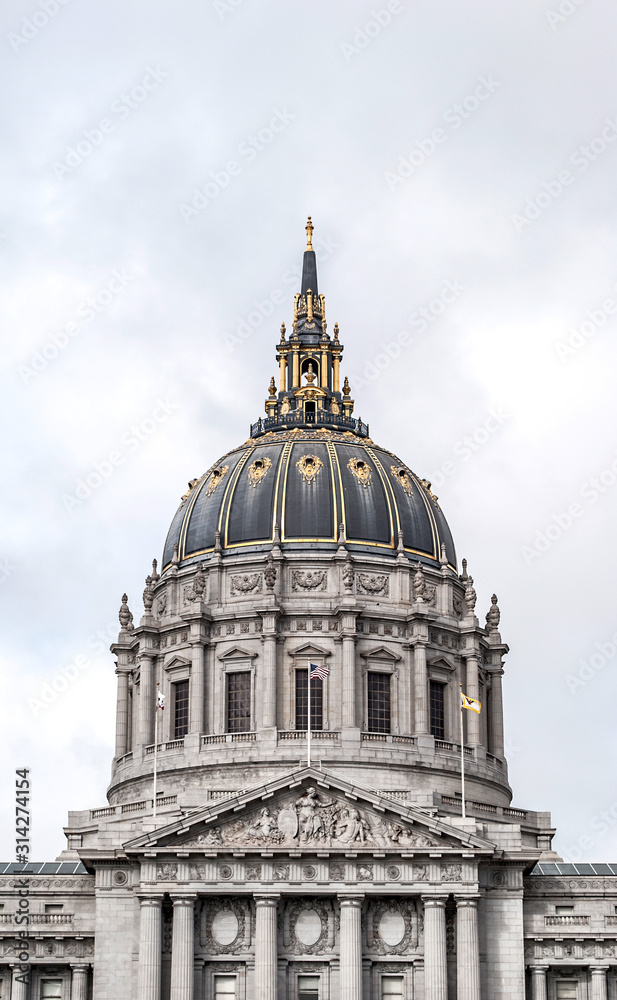 The dome of San Francisco City Hall, USA