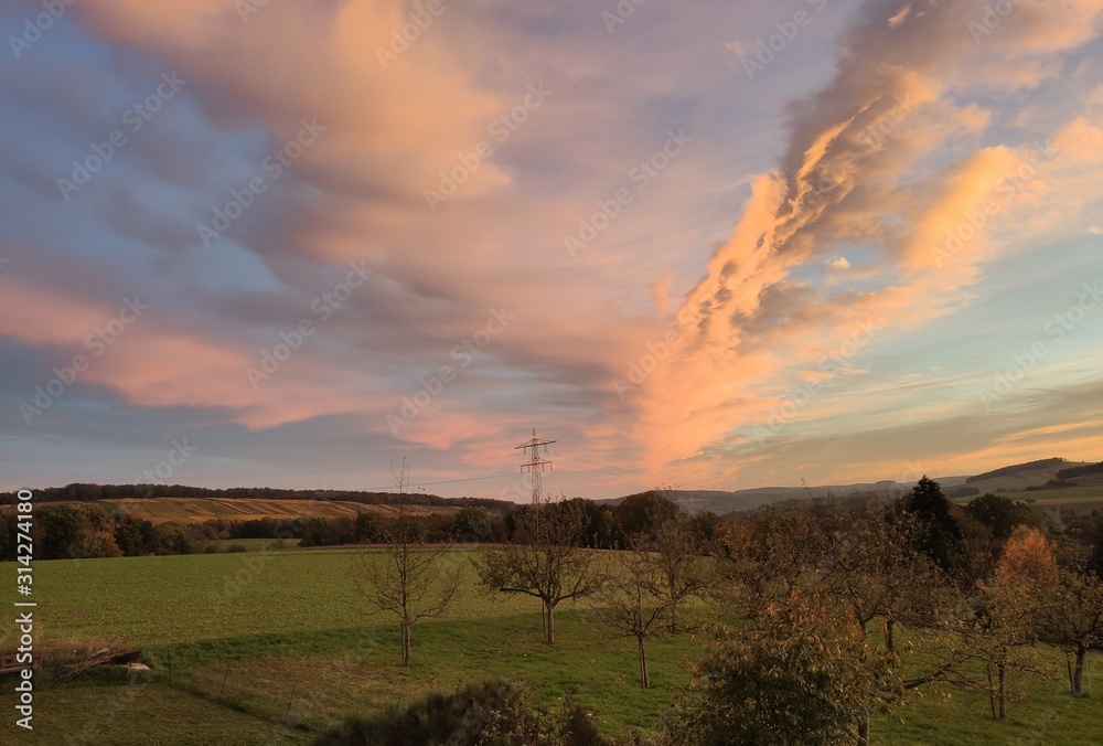 Fototapeta premium colorful sunset in central europe