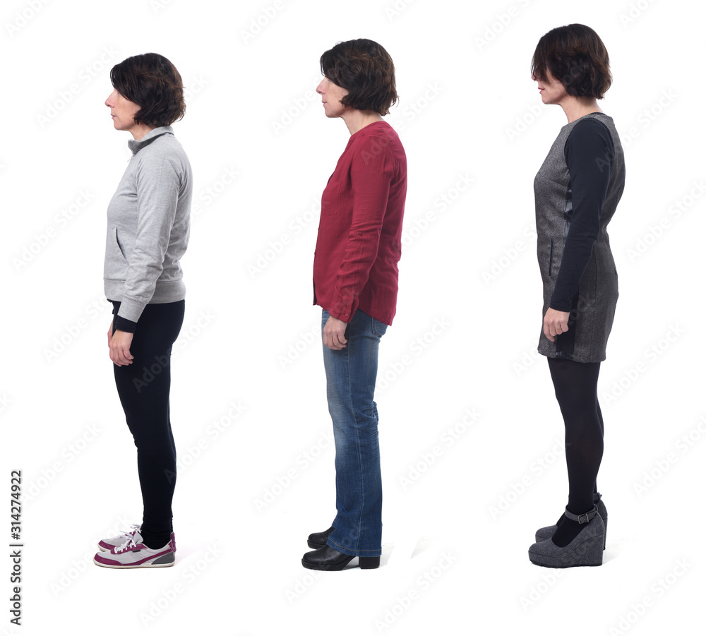 woman dressed in sports, casual and dressed woman dressed in sports, casual and dressed