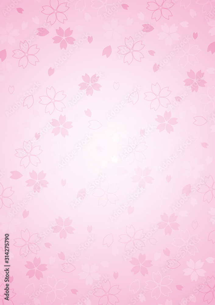 シンプルな桜模様のかわいい背景 Stock Vector Adobe Stock