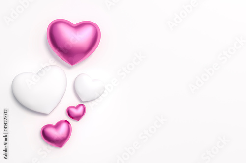 Abstract glossy pink and white sweet Heart on white background 3 © Ongushi