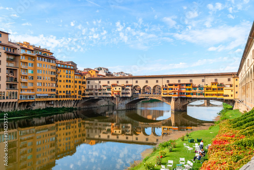 Beautiful view of bridge Ponte Vecchio, Florence, Italy photo