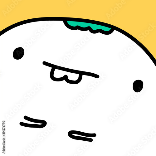 Hand drawn vector logo monster in cartoon comic style man