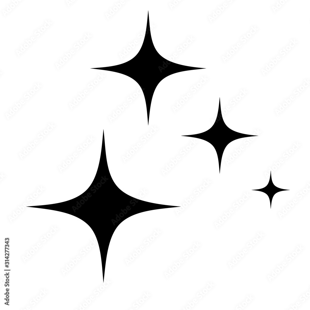 Shine icon, Clean star icon. White icon on blue background. Shine icon, Clean star icon. White icon on blue background.