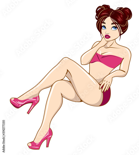 portrait of a glamorous modern girl with beautiful hairdo