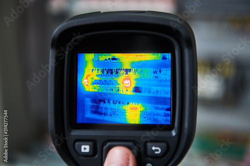 Fototapeta thermal imaging inspection of electrical equipment