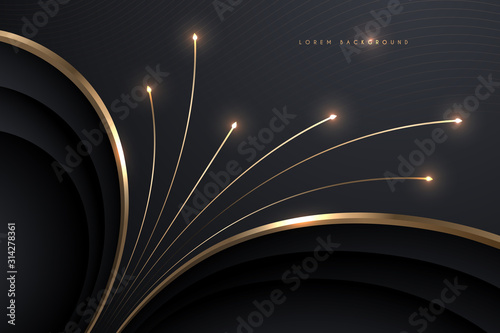 Black and gold floral background