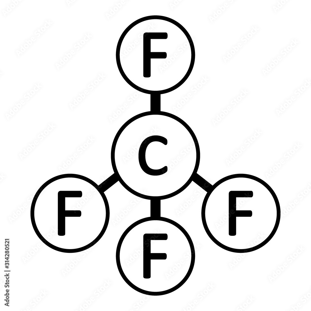 Carbon tetrafluoride gas molecule icon. Carbon tetrafluoride gas molecule icon.