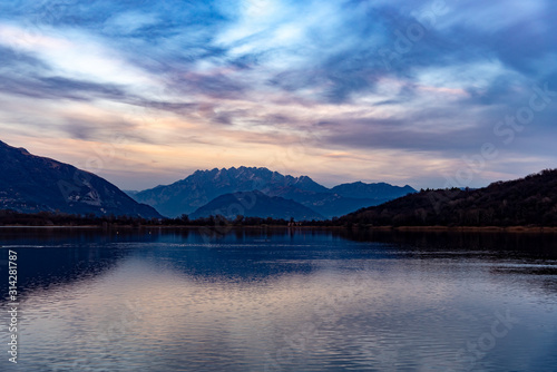 lake and mountains