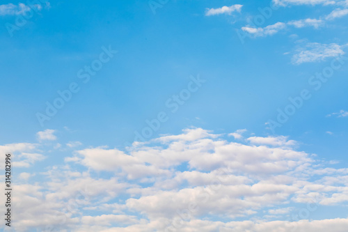  background from the blue sky with small white clouds.