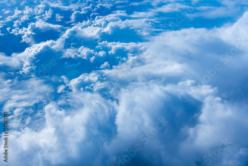 View from out of an airplane window at high altitude