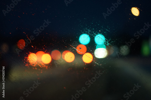 Fototapeta Naklejka Na Ścianę i Meble -  Colorful blur trafic lights at night.
