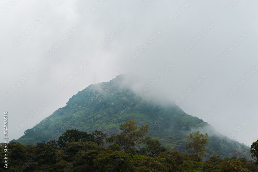 Clouds above the mountain at Mount Abu in Rajasthan, India
