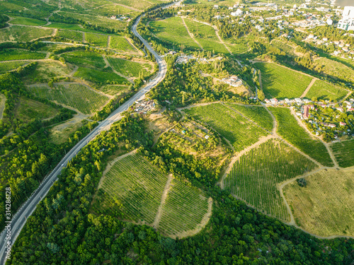aerial plantations in the mountain during summer seasonnear the village