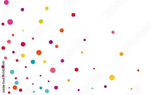 Rainbow Transparent Shine Card. White Festival Dot Texture. Top Invitation. Decoration Yellow Illustration.