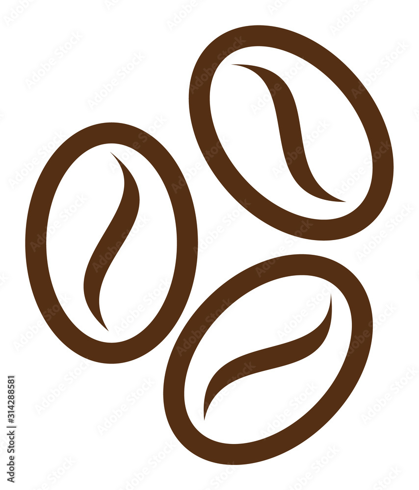 Cacao beans vector icon. Flat Cacao beans symbol is isolated on a white background. Cacao beans vector icon. Flat Cacao beans symbol is isolated on a white background.