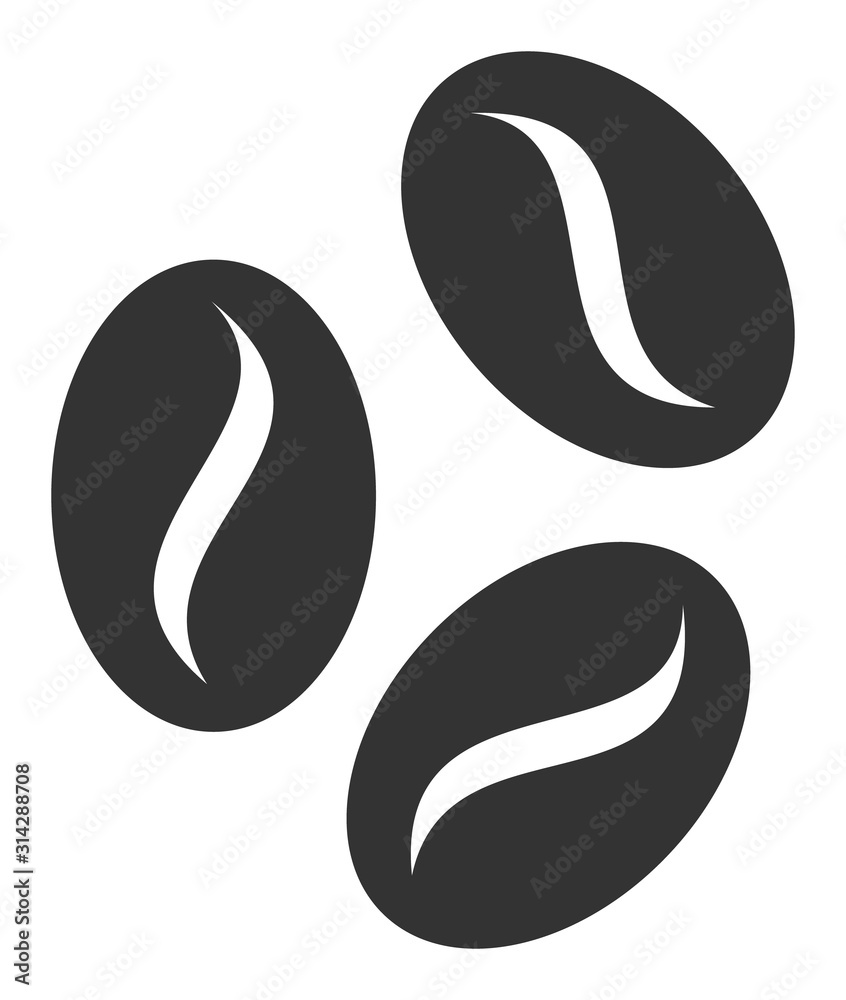 Cocoa beans vector icon. Flat Cocoa beans symbol is isolated on a white background. Cocoa beans vector icon. Flat Cocoa beans symbol is isolated on a white background.