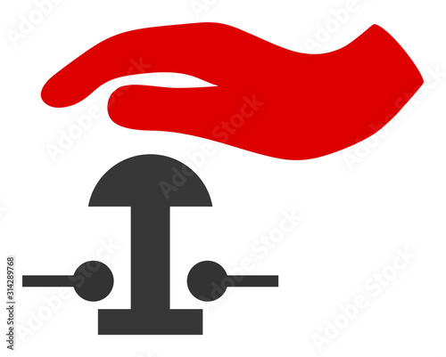 Emergency stop vector icon. Flat Emergency stop pictogram is isolated on a white background.