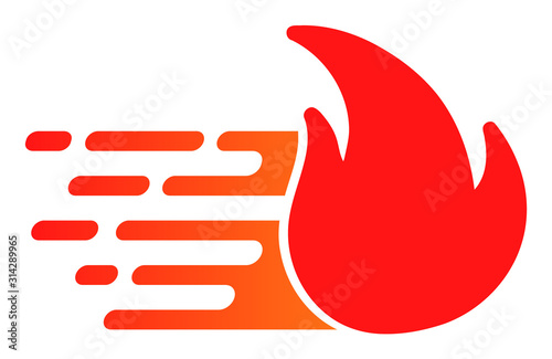 Express fire vector icon. Flat Express fire pictogram is isolated on a white background.