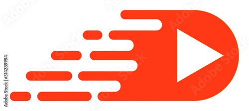 Express right direction vector icon. Flat Express right direction symbol is isolated on a white background.