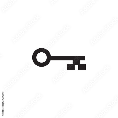Simple key logo icon design vector template