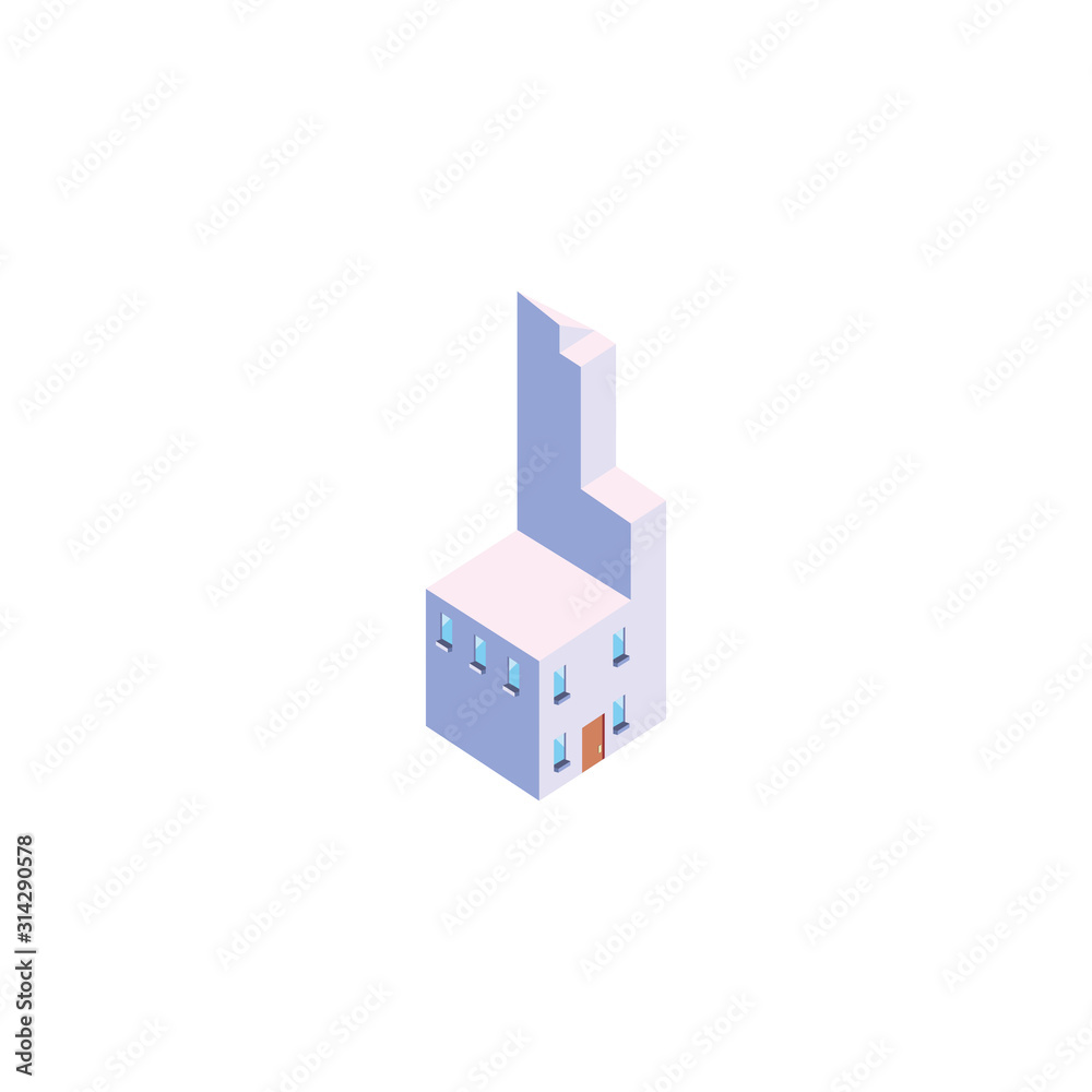 Isolated isometric white city building vector design Isolated isometric white city building vector design