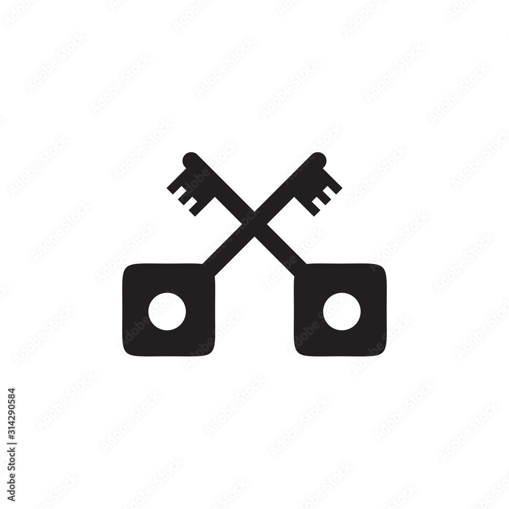 Simple key logo icon design vector template Simple key logo icon design vector template