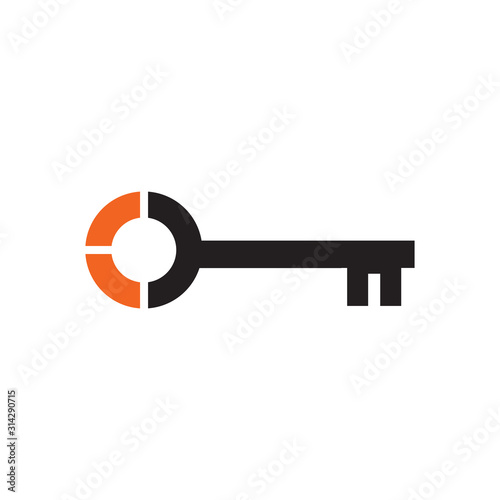 Simple key logo icon design vector template