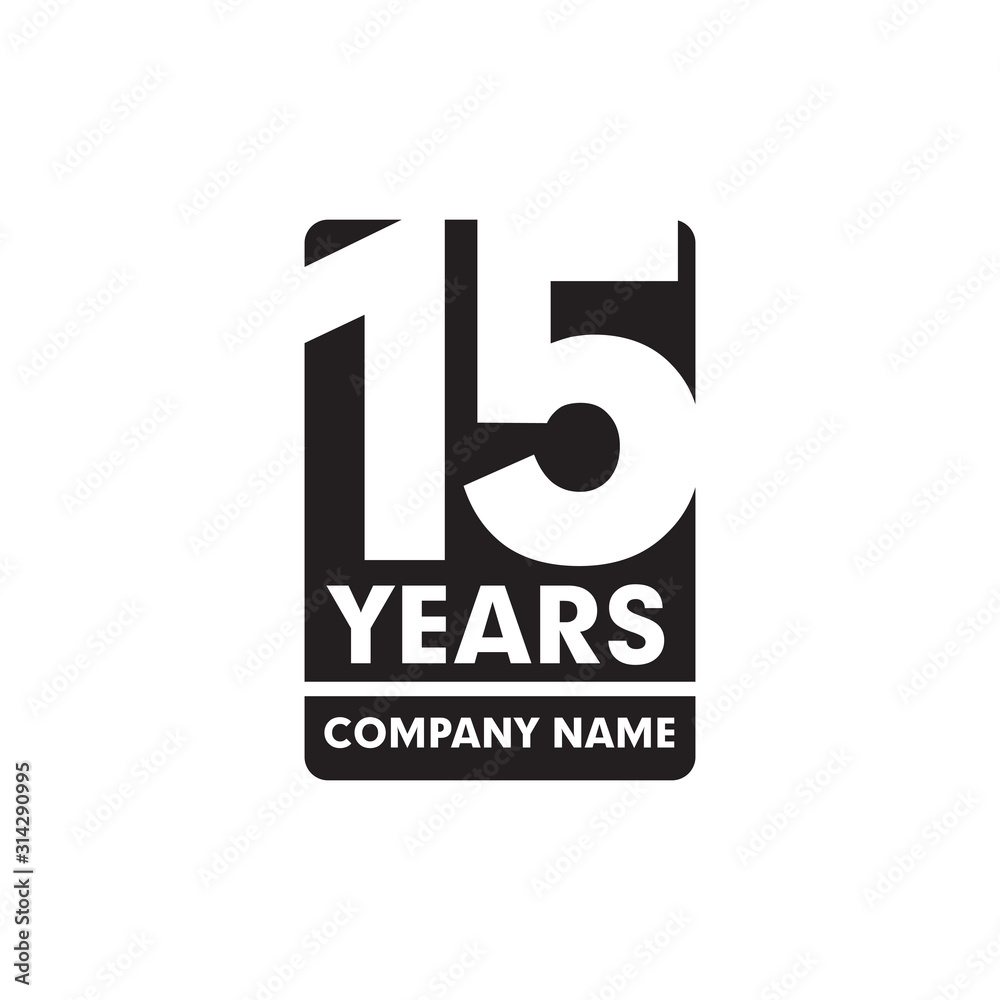 15th year anniversary emblem logo design 15th year anniversary emblem logo design