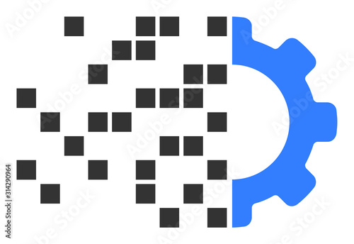 Gear synthesis vector icon. Flat Gear synthesis pictogram is isolated on a white background.