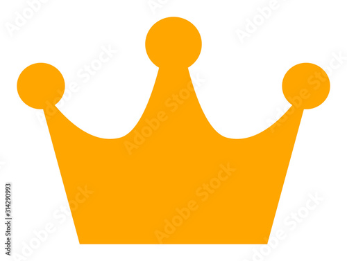 Gold crown vector icon. Flat Gold crown symbol is isolated on a white background.