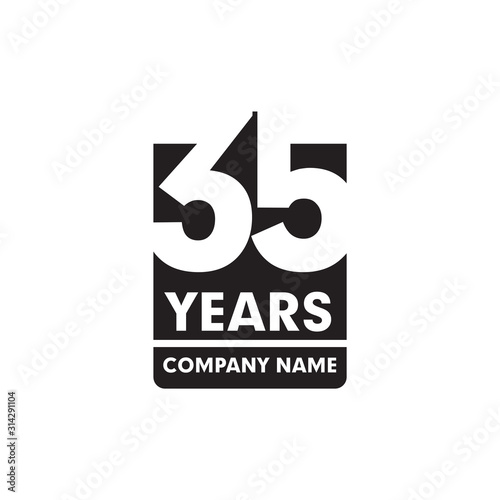 35th year anniversary emblem logo design