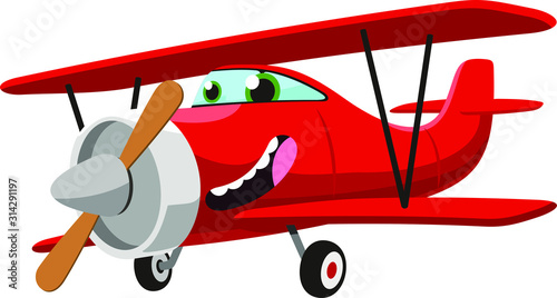 Airplane cartoon biplane