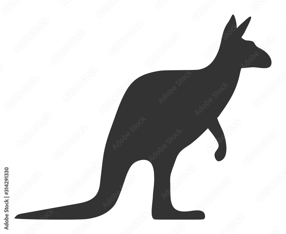 Kangaroo vector icon. Flat Kangaroo pictogram is isolated on a white background. Kangaroo vector icon. Flat Kangaroo pictogram is isolated on a white background.