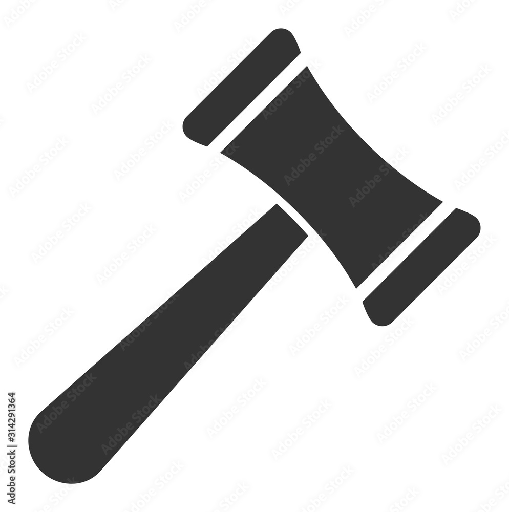 Law hammer vector icon. Flat Law hammer symbol is isolated on a white background. Law hammer vector icon. Flat Law hammer symbol is isolated on a white background.