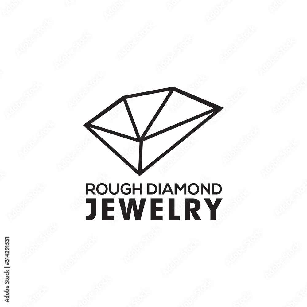 Raw rough diamond logo design vector template Raw rough diamond logo design vector template