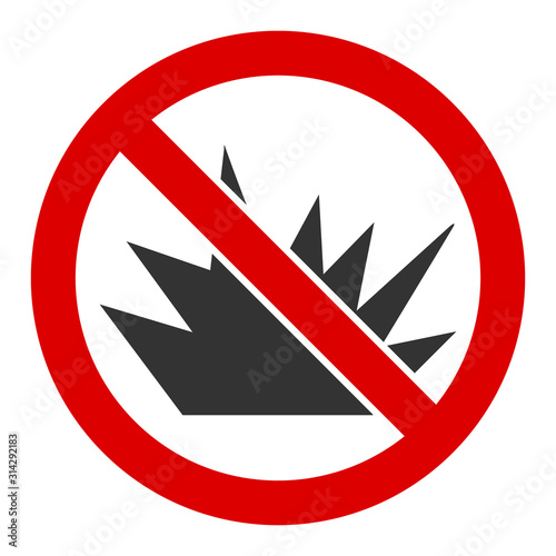 No bang vector icon. Flat No bang pictogram is isolated on a white background.