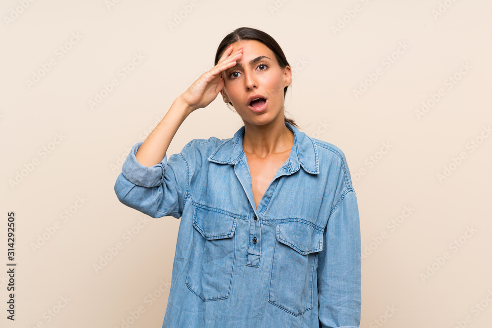 Young woman over isolated background has just realized something and has intending the solution Young woman over isolated background has just realized something and has intending the solution