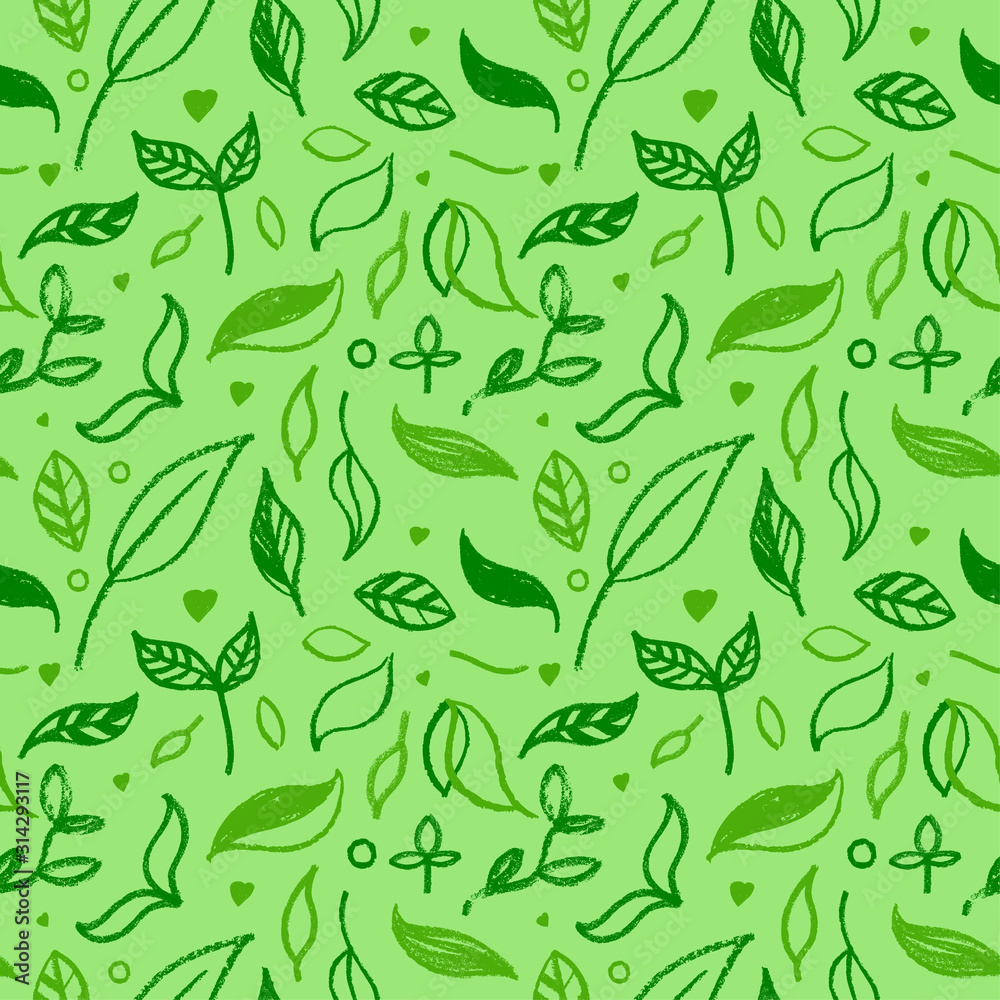 Organic seamless pattern and vegetarian background with leaves. Modern ornament. Green packaging design template with raw textures. Label tag design, vegan food, natural eco cosmetics, bio concept. Organic seamless pattern and vegetarian background with leaves. Modern ornament. Green packaging design template with raw textures. Label tag design, vegan food, natural eco cosmetics, bio concept.