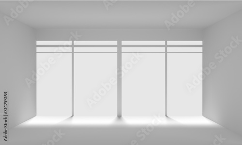 Modern bright interiors empty room. 3D rendering illustration