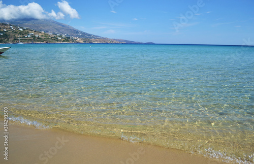 Fototapeta Naklejka Na Ścianę i Meble -  scenery of turquoise Aegean sea at Andros island Cyclades Greece
