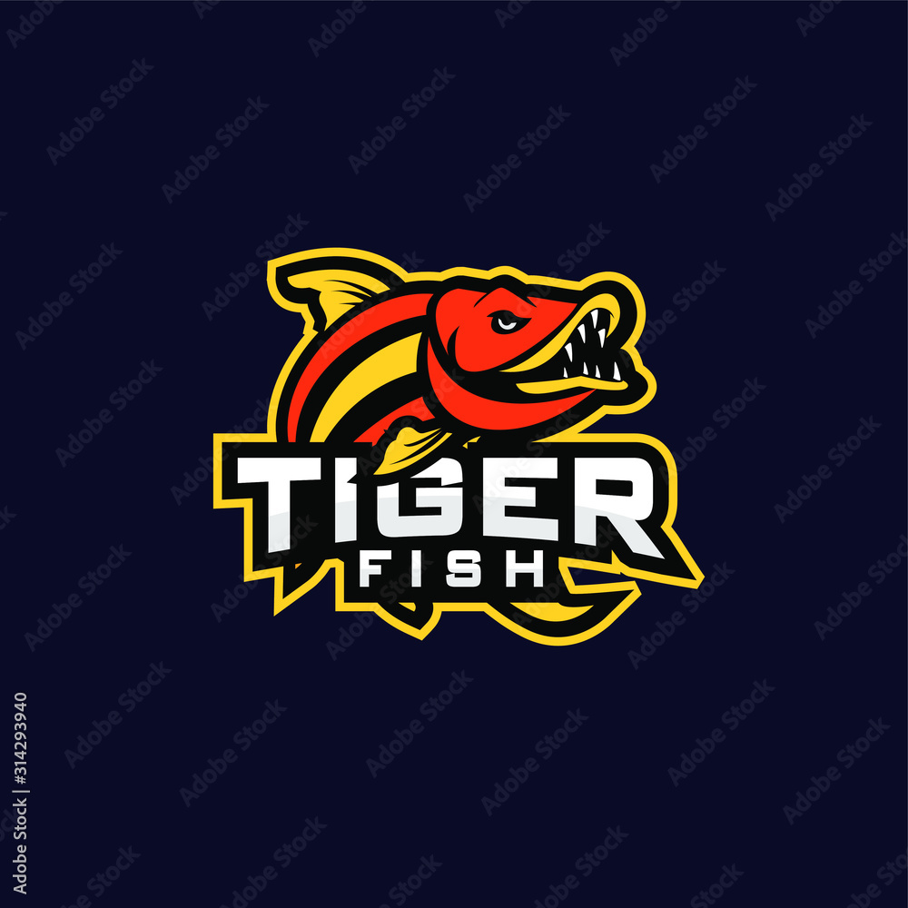 tiger fish sport logo design