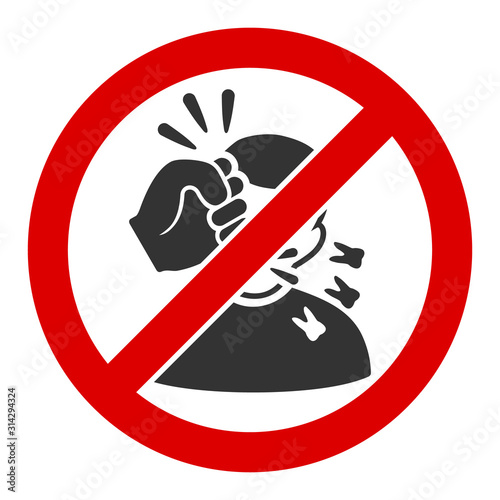 No fightning vector icon. Flat No fightning symbol is isolated on a white background.