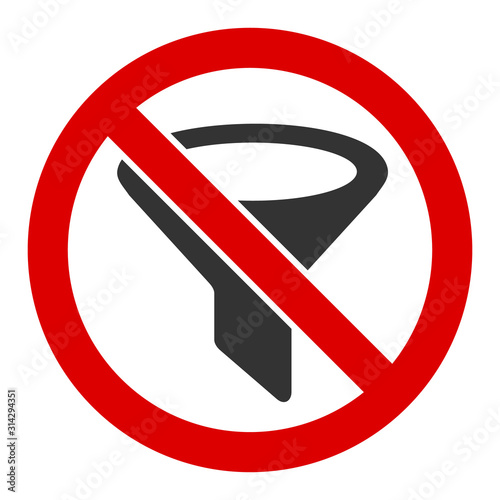 No filter vector icon. Flat No filter symbol is isolated on a white background.