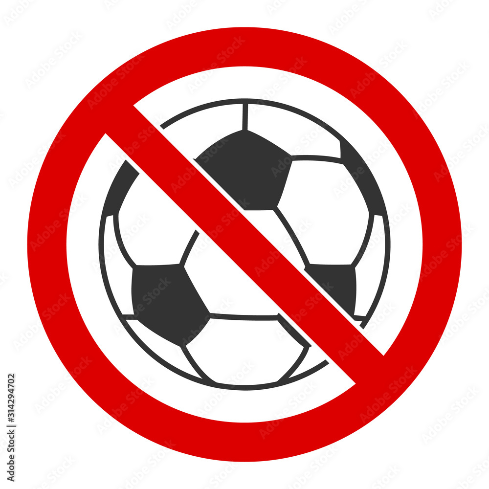 No football vector icon. Flat No football symbol is isolated on a white background. No football vector icon. Flat No football symbol is isolated on a white background.