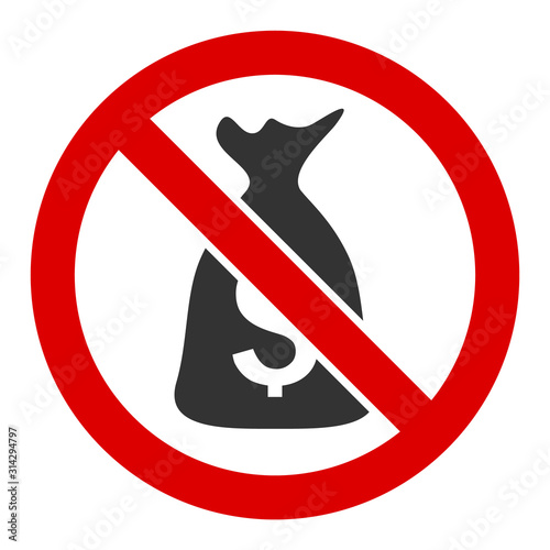 No funds vector icon. Flat No funds symbol is isolated on a white background.