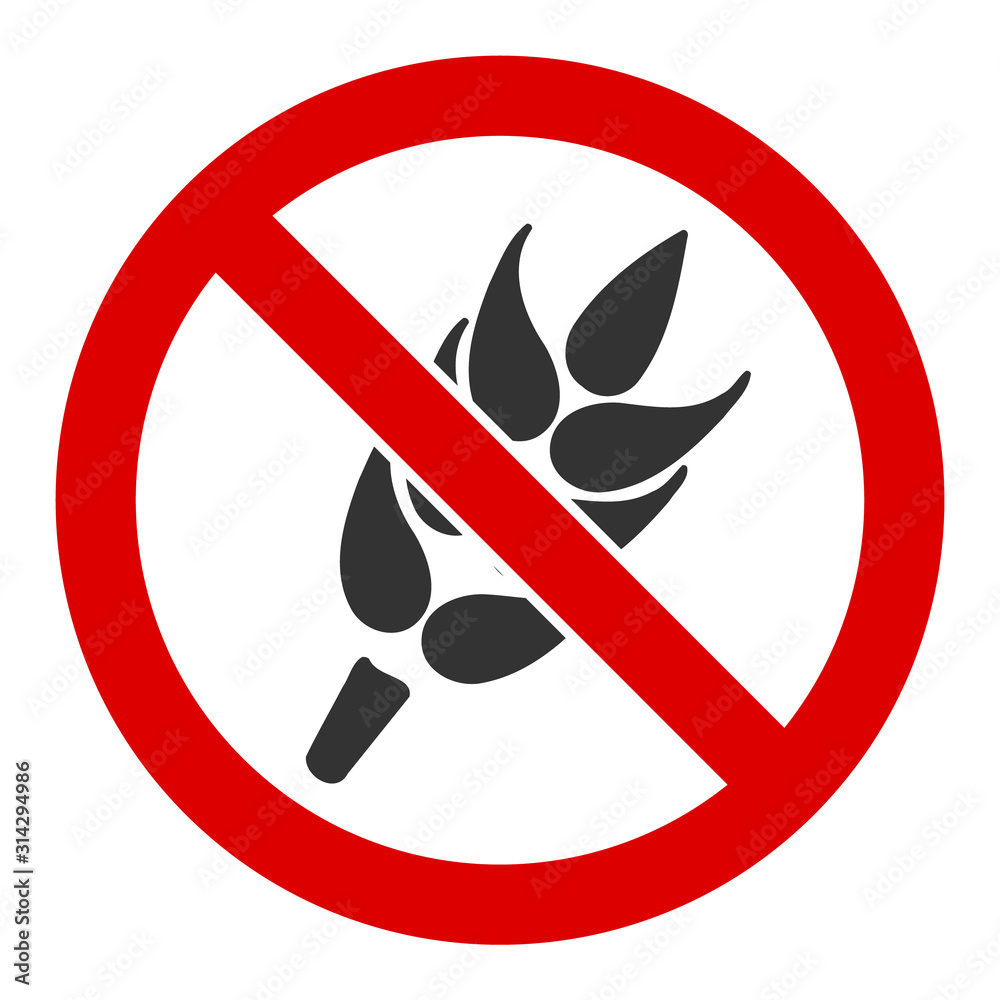 No gluten vector icon. Flat No gluten pictogram is isolated on a white background. No gluten vector icon. Flat No gluten pictogram is isolated on a white background.